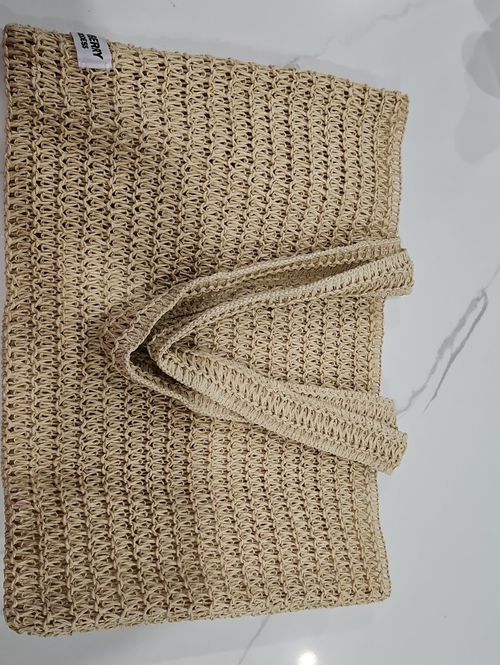 Burberry Goddess Woven Straw Tote Bag in Natural Beige